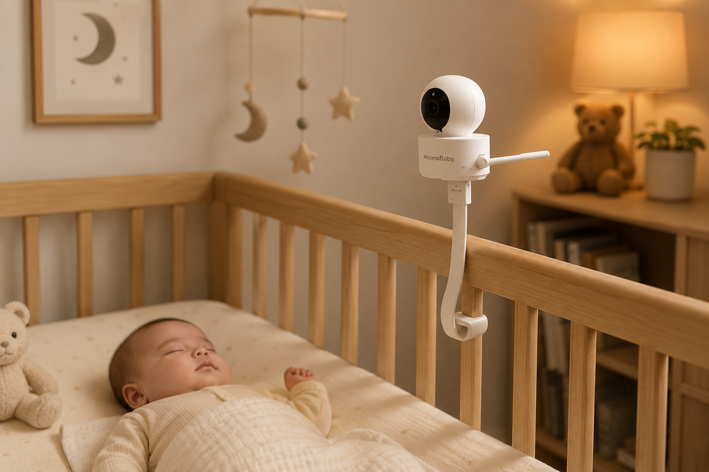 MoonaBaby Flexible Camera Mount — Adjustable Gooseneck Stand for Baby Monitors