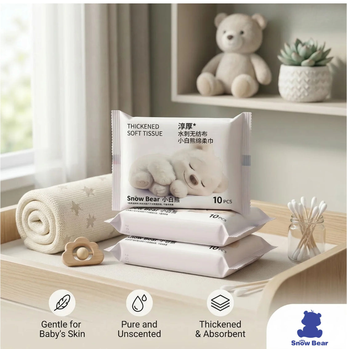 Baby Thickened Soft Tissue (10 pieces * 6 packs)